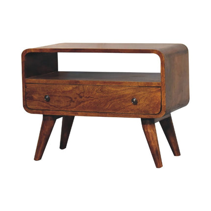 24" Brown Solid Wood Fireplace TV Stand HomeRoots