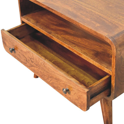 24" Brown Solid Wood Fireplace TV Stand HomeRoots