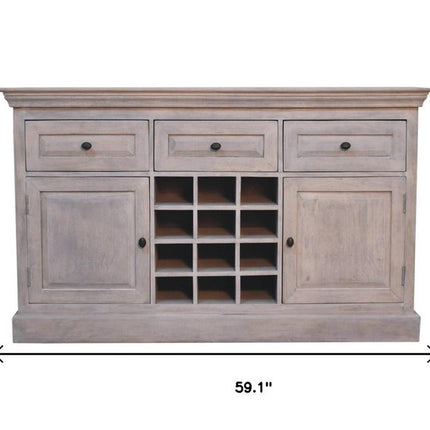 59" Brown Solid Wood Fireplace TV Stand HomeRoots