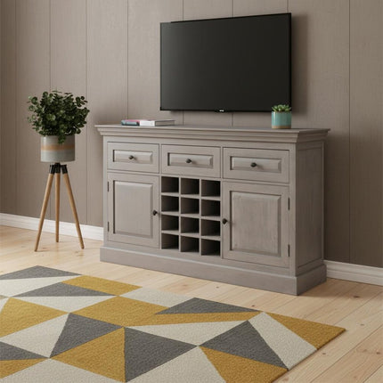 59" Brown Solid Wood Fireplace TV Stand HomeRoots