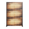 72" Brown Steel Three Panel Screen Room Divider HomeRoots
