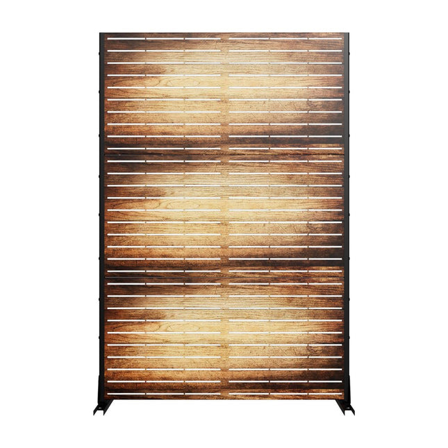 72" Brown Steel Three Panel Screen Room Divider