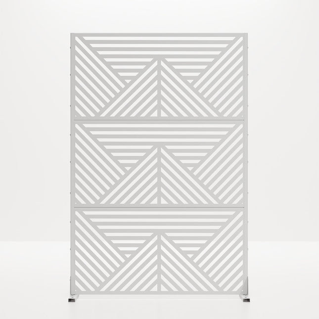 72" White Steel Three Panel Screen Room Divider