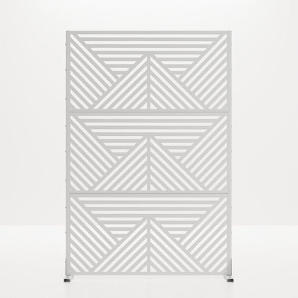 72" White Steel Three Panel Screen Room Divider
