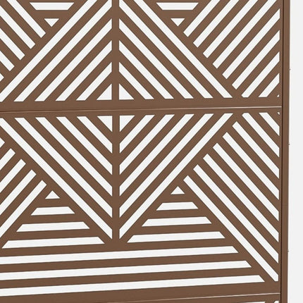 72" Brown Steel Three Panel Screen Room Divider