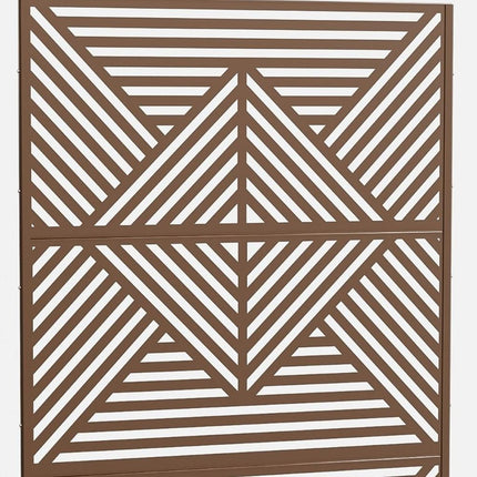 72" Brown Steel Three Panel Screen Room Divider