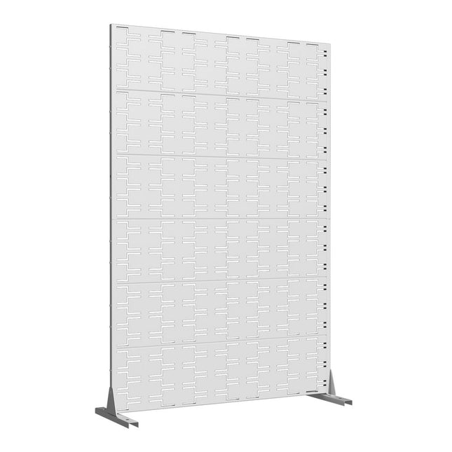 72" White Steel Six Panel Screen Room Divider