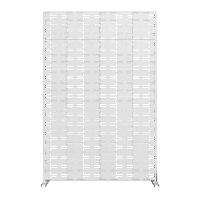 72" White Steel Six Panel Screen Room Divider