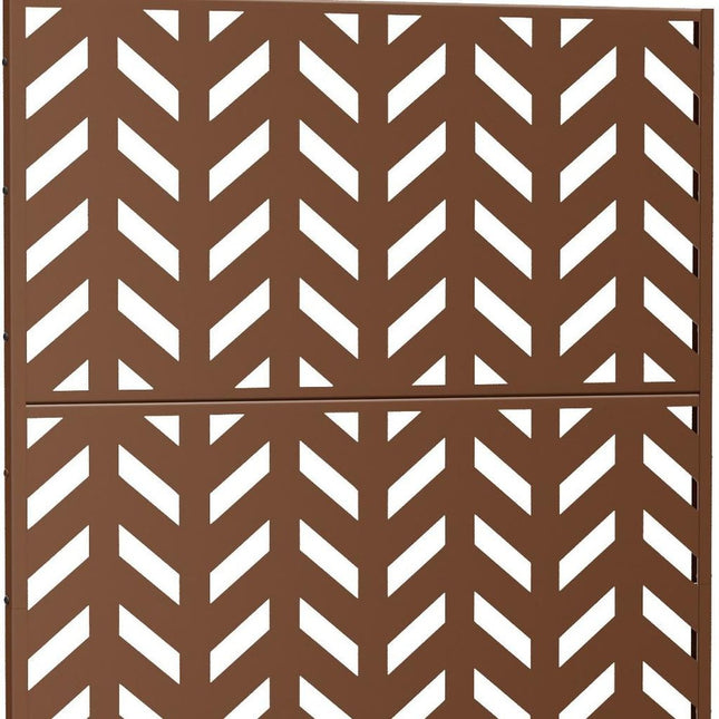 72" Brown Steel Three Panel Screen Room Divider