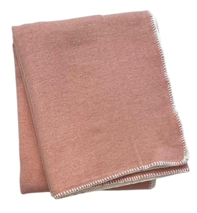 51" X 67" Pink And Cream Cotton Blend Plush Throw Blanket HomeRoots