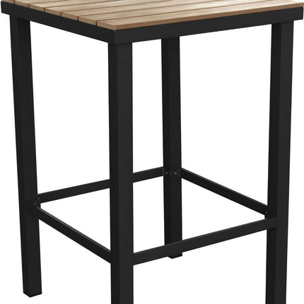 Five Piece Light Brown and Black Square Solid Wood Dining Set with Four Chairs HomeRoots