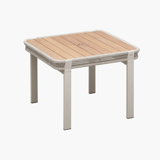Five Piece Light Brown and Beige Square Solid Wood Dining Set with Four Chairs HomeRoots