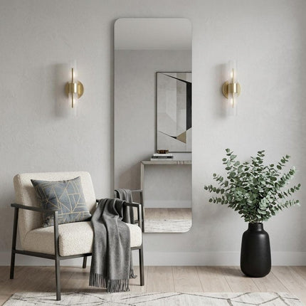 65" Silver Frameless Full Length Hanging Mirror HomeRoots