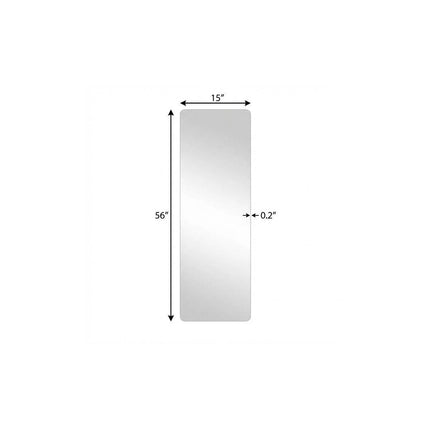 56" Silver Frameless Full Length Hanging Mirror HomeRoots