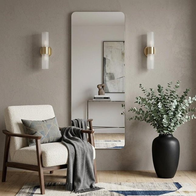 56" Silver Frameless Full Length Hanging Mirror HomeRoots