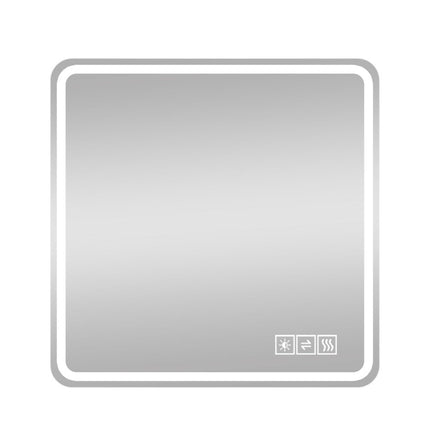 36" Square Lighted Frameless Bathroom Vanity Mirror HomeRoots