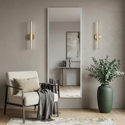 65" Silver Lighted Frameless Full Length Hanging Mirror HomeRoots