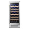 34" X 15" Silver Stainless Steel Single Compartment Wine Refrigerator HomeRoots
