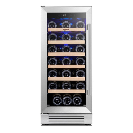 34" X 15" Silver Stainless Steel Single Compartment Wine Refrigerator HomeRoots