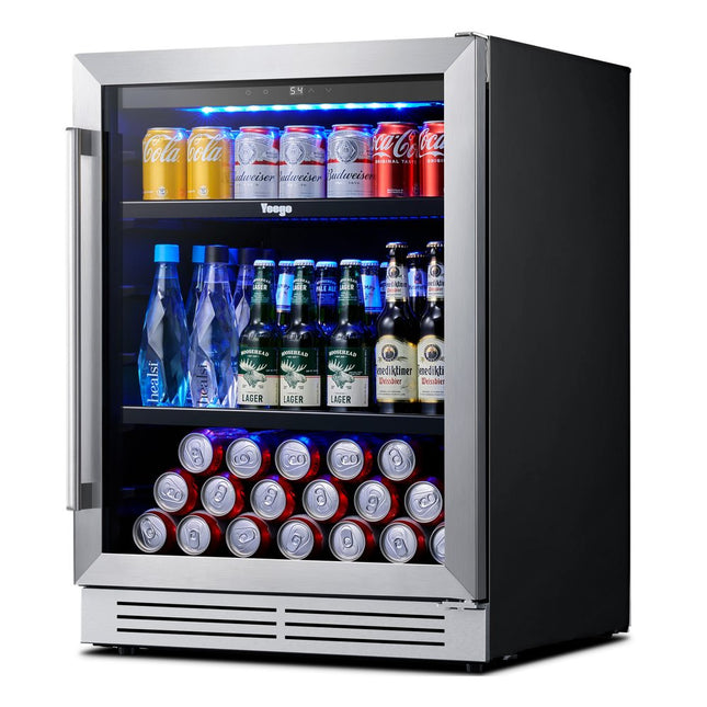 32" X 24" Silver Stainless Steel Single Compartment Can Beverage Refrigerator HomeRoots