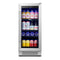 34" X 15" Silver and Black Stainless Steel Single Compartment Can Beverage Refrigerator HomeRoots