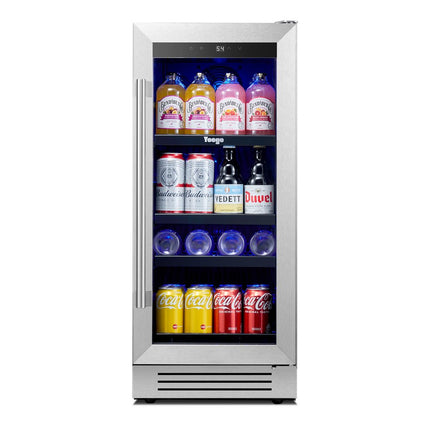 34" X 15" Silver and Black Stainless Steel Single Compartment Can Beverage Refrigerator HomeRoots