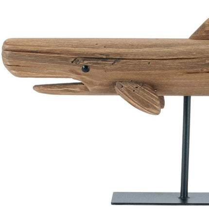 Set of Two Brown Metal Whale Statue HomeRoots