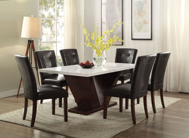 ACME 72120 Forbes Dining Table, White Marble & Walnut (1Set/2Ctn) ACME Furniture