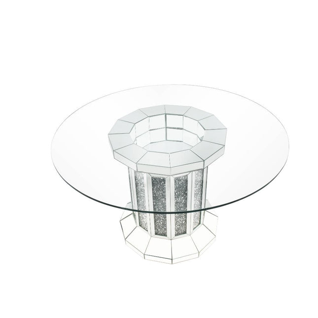 ACME 72140 Noralie Dining Table, Mirrored & Faux Diamonds