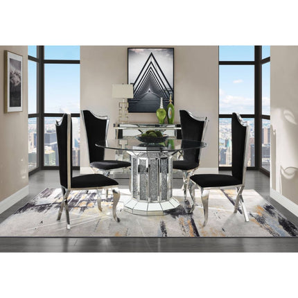 ACME 72140 Noralie Dining Table, Mirrored & Faux Diamonds