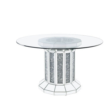 ACME 72140 Noralie Dining Table, Mirrored & Faux Diamonds ACME Furniture