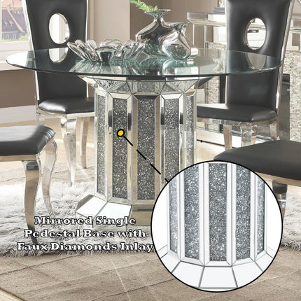 ACME 72140 Noralie Dining Table, Mirrored & Faux Diamonds