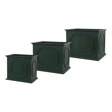 Set of Three Green Wood 107 Ounce Rectangular Planter Boxes HomeRoots