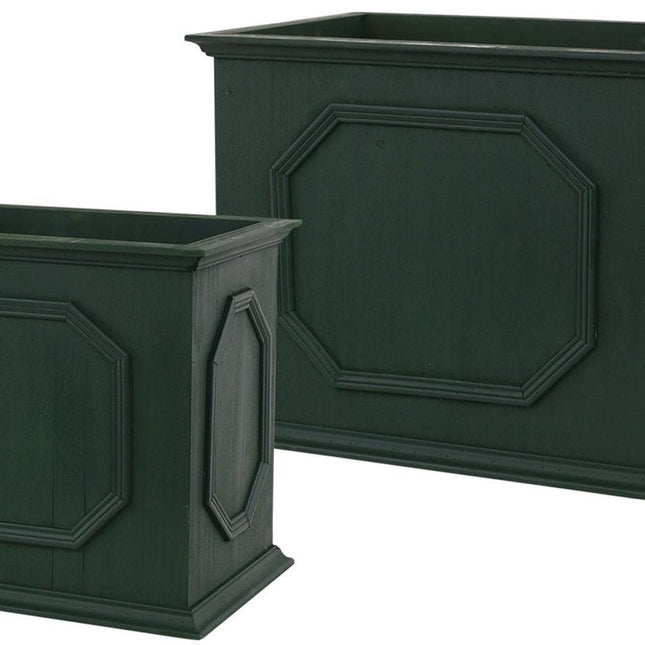 Set of Three Green Wood 107 Ounce Rectangular Planter Boxes HomeRoots