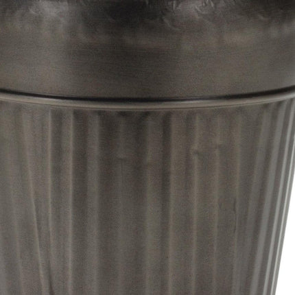 Set of Three Pewter Metal 12 Ounce Round Pot Planters HomeRoots