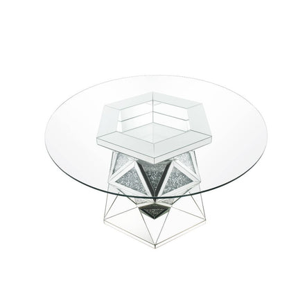 ACME 72145 Noralie Dining Table, Mirrored & Faux Diamonds