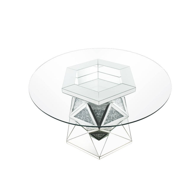 ACME 72145 Noralie Dining Table, Mirrored & Faux Diamonds