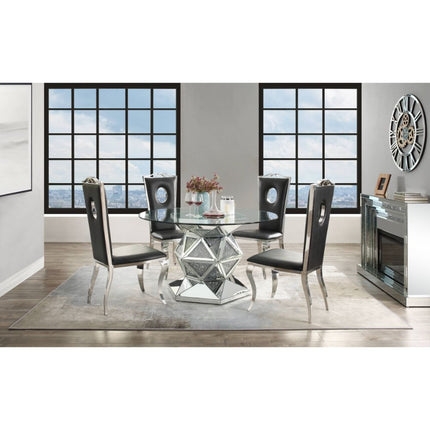 ACME 72145 Noralie Dining Table, Mirrored & Faux Diamonds