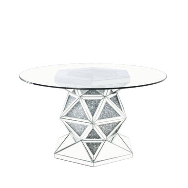 ACME 72145 Noralie Dining Table, Mirrored & Faux Diamonds ACME Furniture