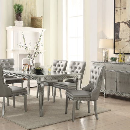 ACME 72157 Kacela Side Chair (Set-2), PU & Champagne