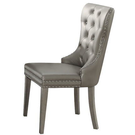 ACME 72157 Kacela Side Chair (Set-2), PU & Champagne