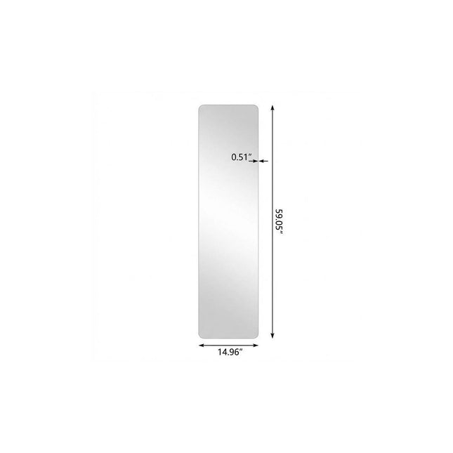 59" Silver Frameless Full Length Hanging Mirror HomeRoots