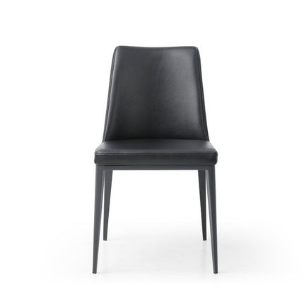 Black Faux Leather Dining Parsons Chair
