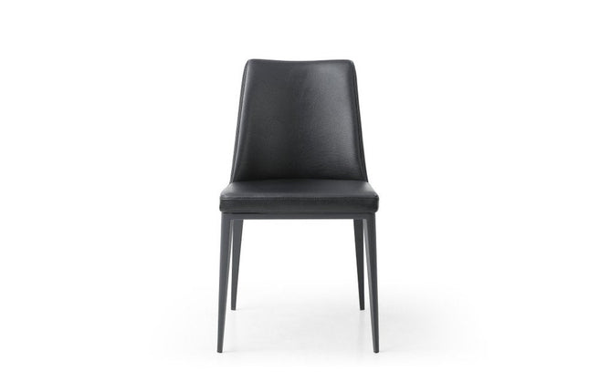 Black Faux Leather Dining Parsons Chair HomeRoots