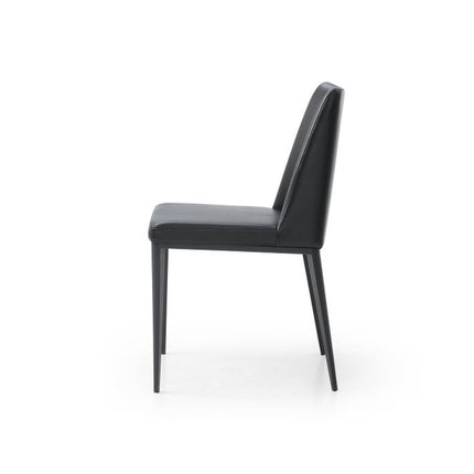 Black Faux Leather Dining Parsons Chair
