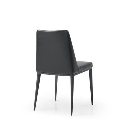 Black Faux Leather Dining Parsons Chair