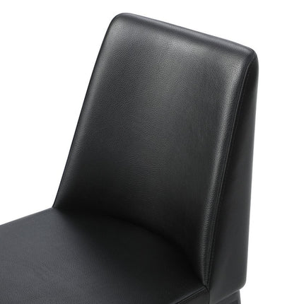 Black Faux Leather Dining Parsons Chair