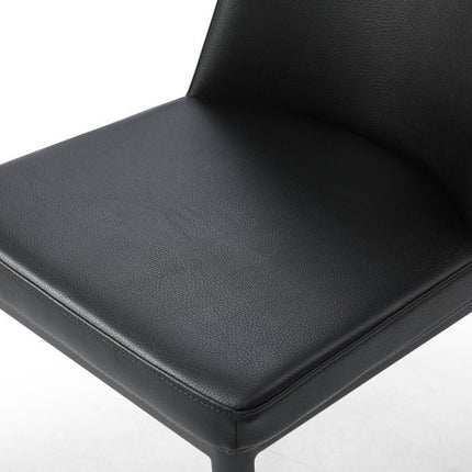 Black Faux Leather Dining Parsons Chair