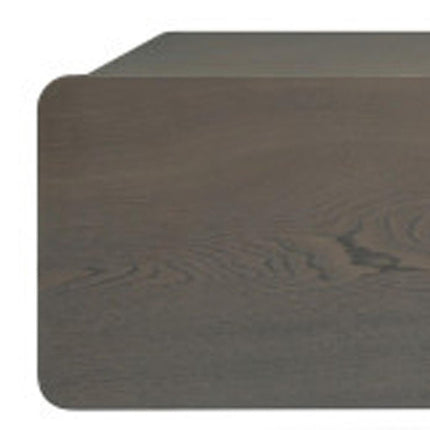 95" Ash Gray And Nickel Wood And Stainless Steel Enclosed Storage TV Stand HomeRoots