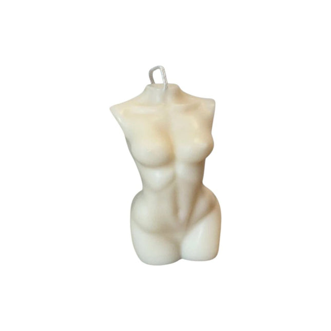 4" Ivory Black Ice Scented Dimensional Female Form Candle HomeRoots